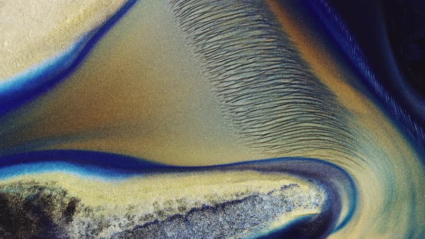 Blue and yellow colors moving and shimmering