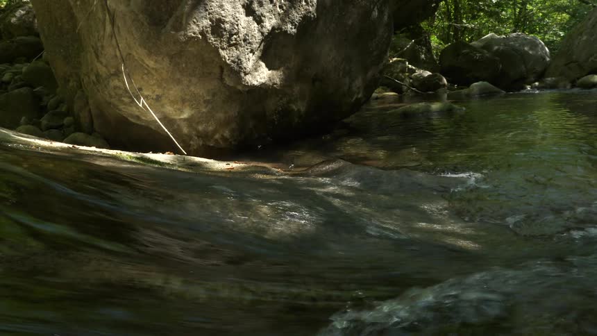 Water flowing in a river