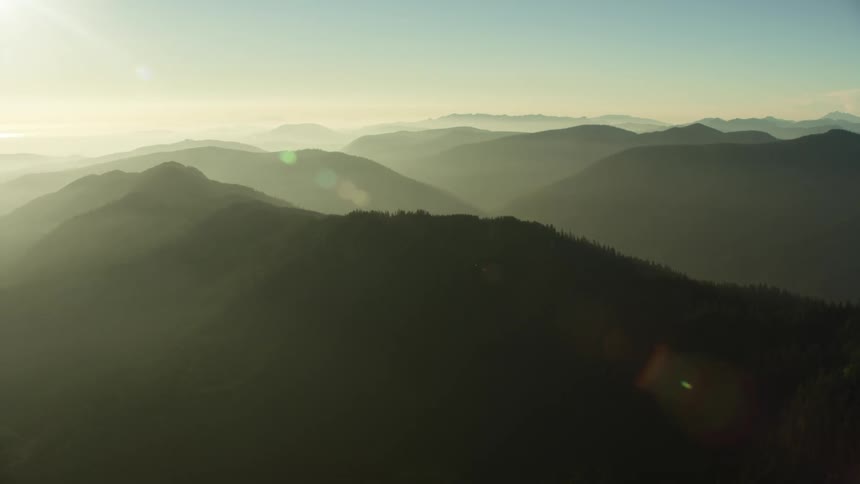 Fog covers the mountain range