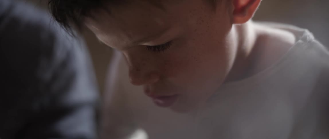 Close up of a determined looking boy