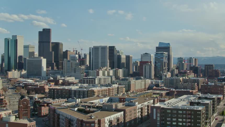 The city is full of tall buildings