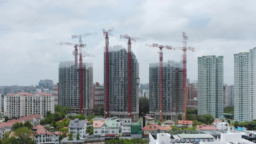 Three buildings are constructed in the city