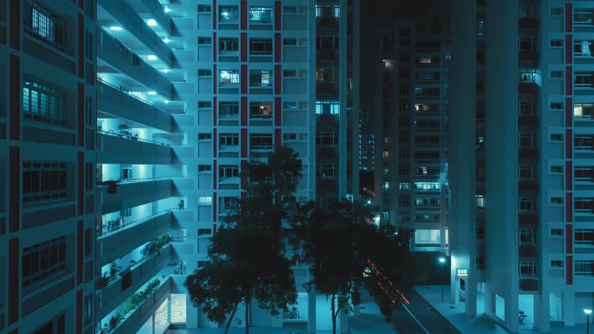A time lapse of a city at night