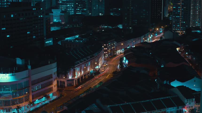 Lights following roads