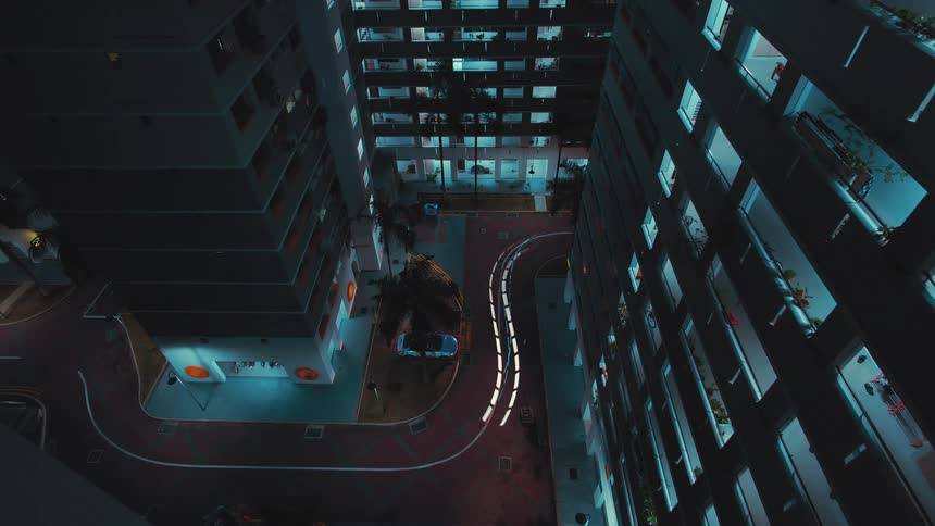 Light following road