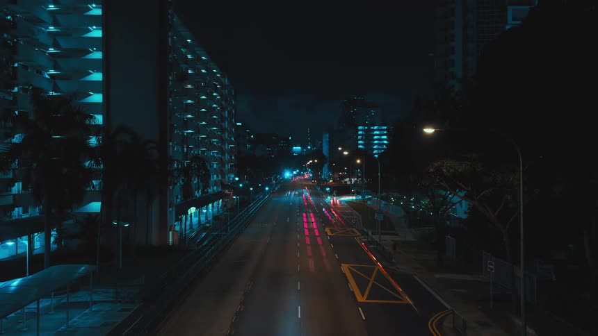 Cars driving in time lapse