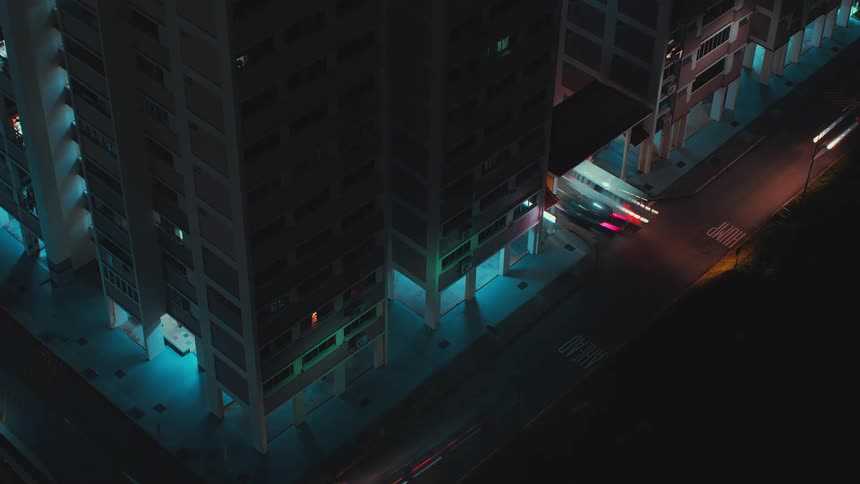 Light following along road