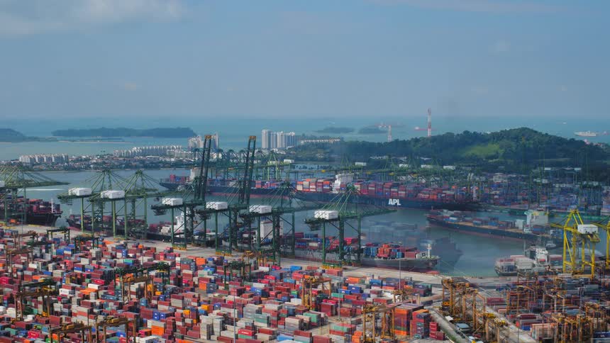 Boat with containers