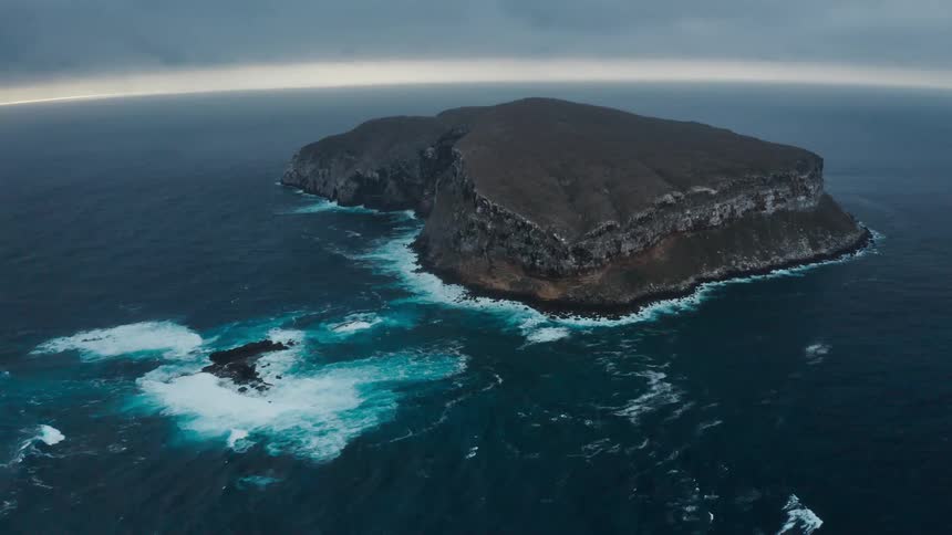 Remote island surrounded by ocean