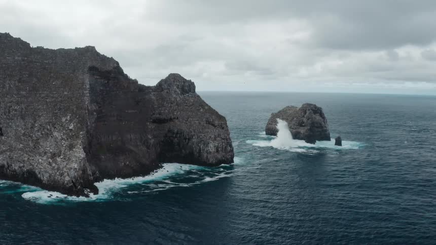 Aerial view of an ocean is displayed during the day
