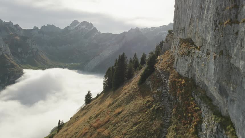 Mountain range with path