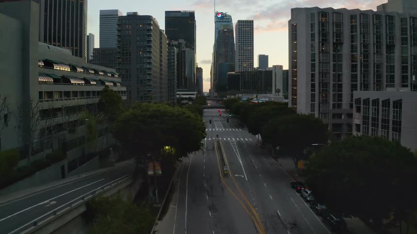 City during sunset