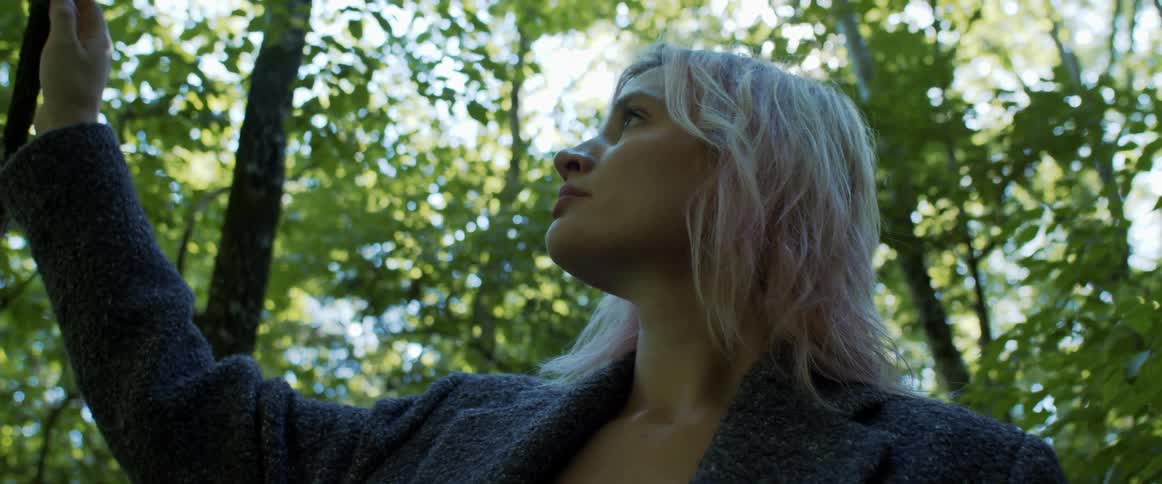A portrait in a forest with trees