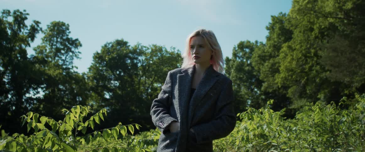 A woman walking outdoors