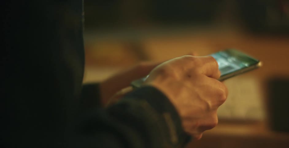 A person using their phone
