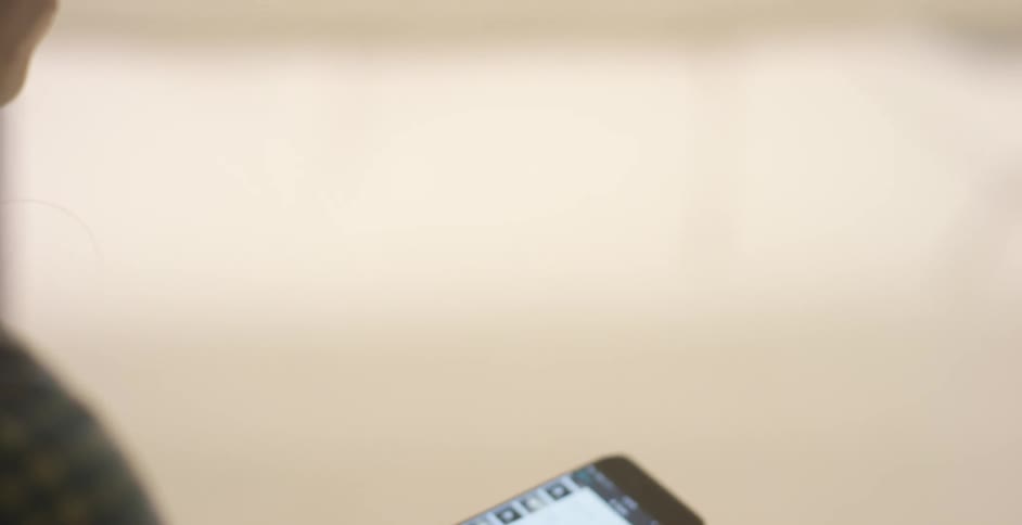 A person uses a smartphone