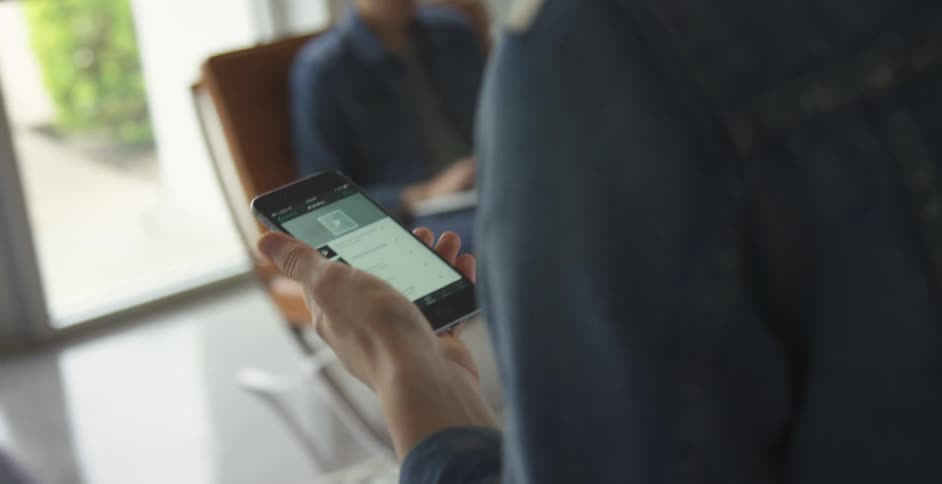 A person using their phone