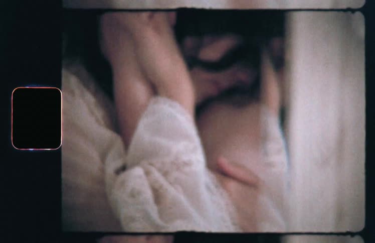 Couple hugging lovingly caught on vintage film