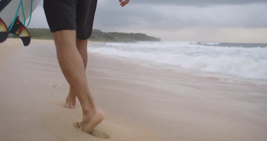 Human walking on sand