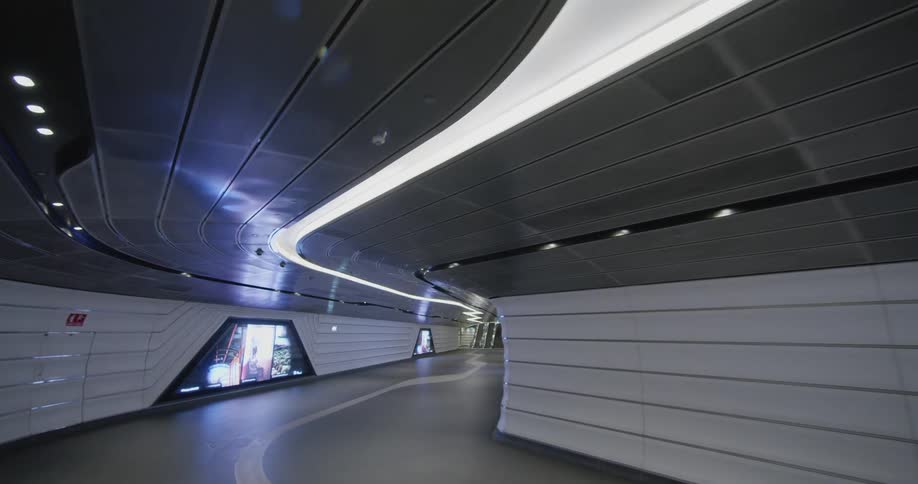 A view of the inside of a pedestrian tunnel