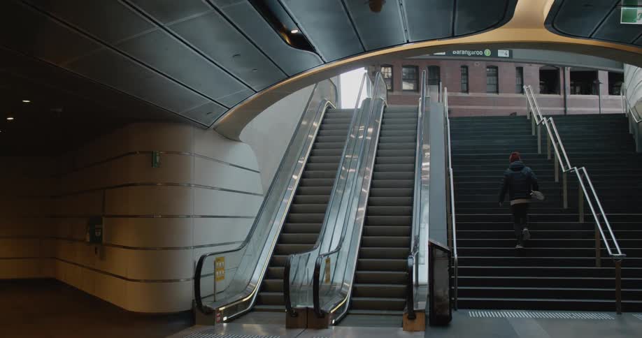Human walking up stairs