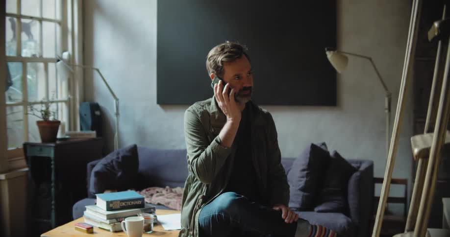 Human talking on phone