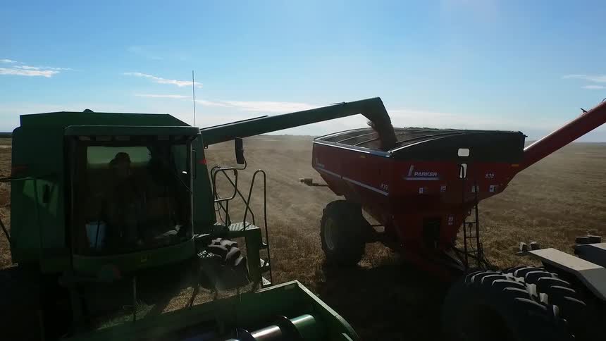 Farm equipment clearing the land