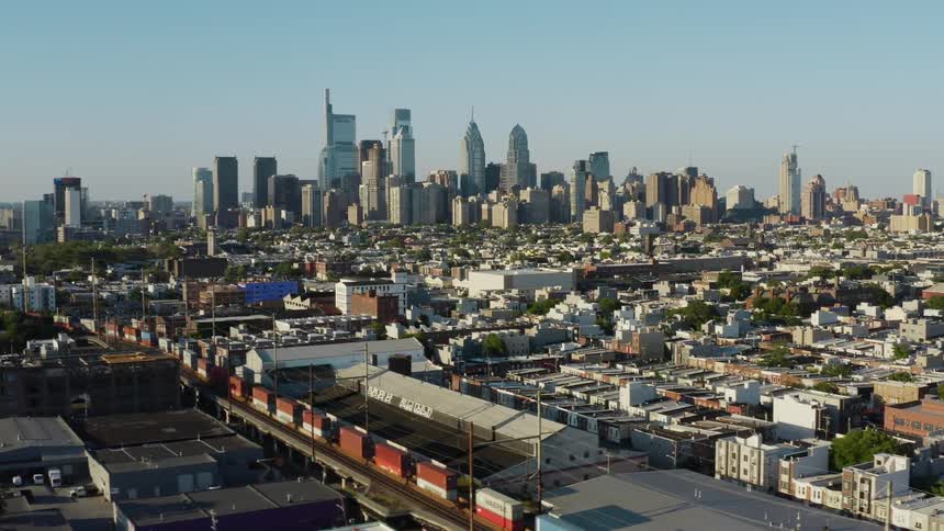Aerial view of downtown Philadelphia
