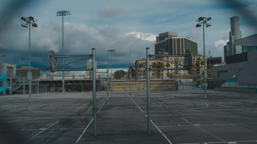Empty basketball courts
