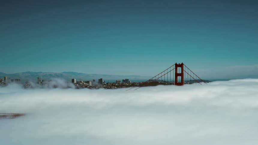 Clouds rolling over the golden gate bridge