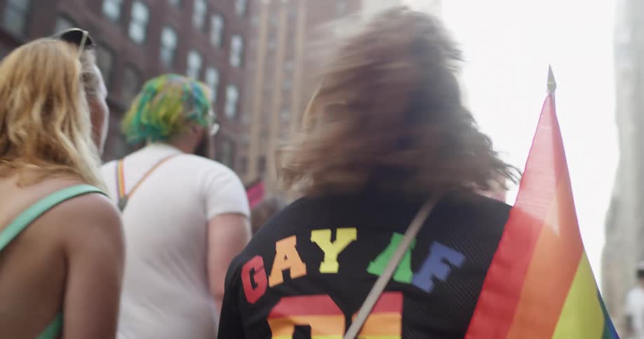 People are marching in a parade