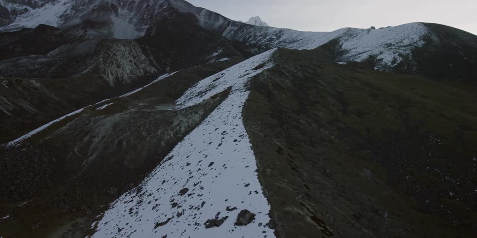 Snow covered mountain range