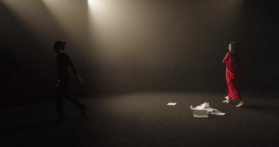A choreographer is getting angry at the dancer