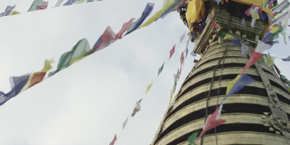 Flags fluttering in the breeze