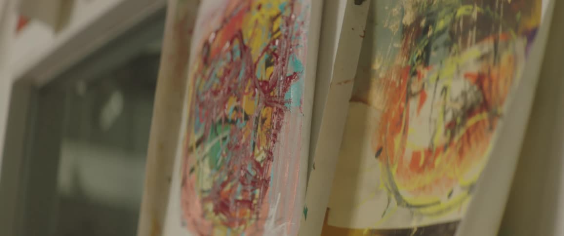 Artwork with fresh paint