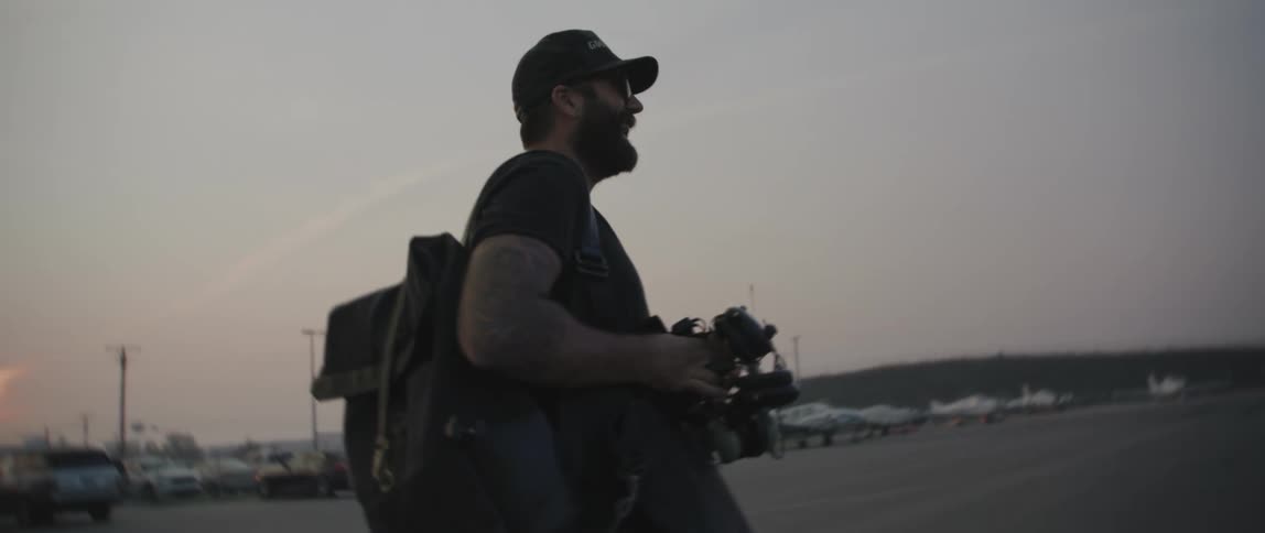 A man walking outdoors