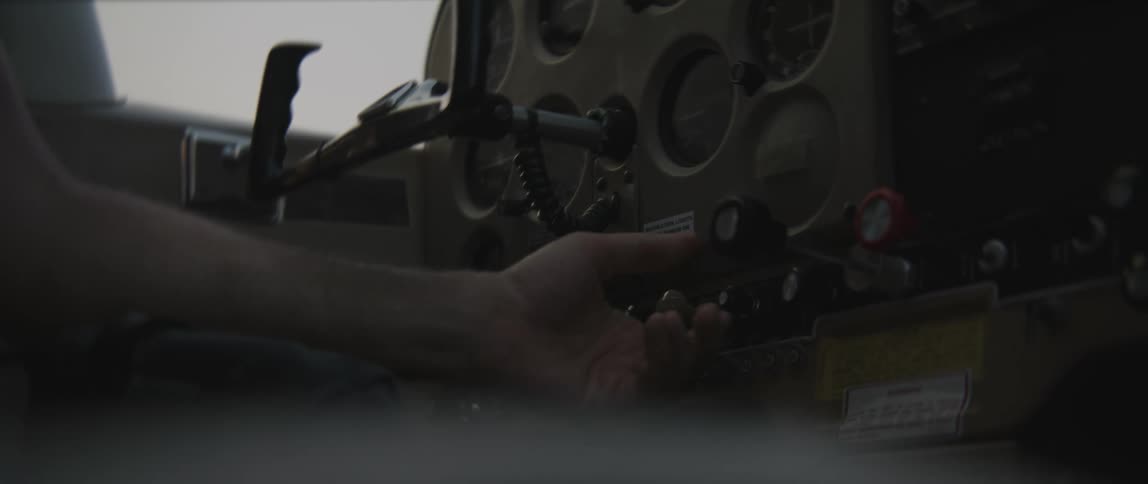 Pilot operates the single engine plane before taking off