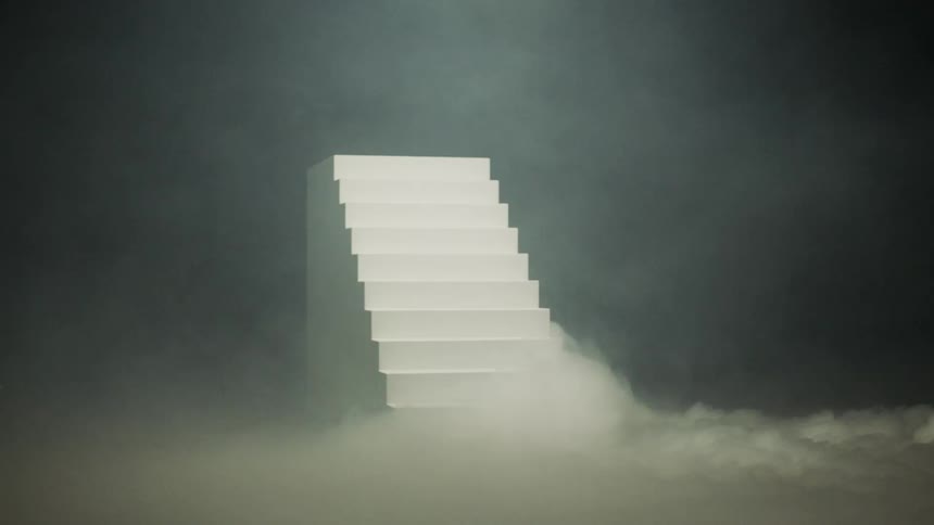 The steps are rotating in the smoke
