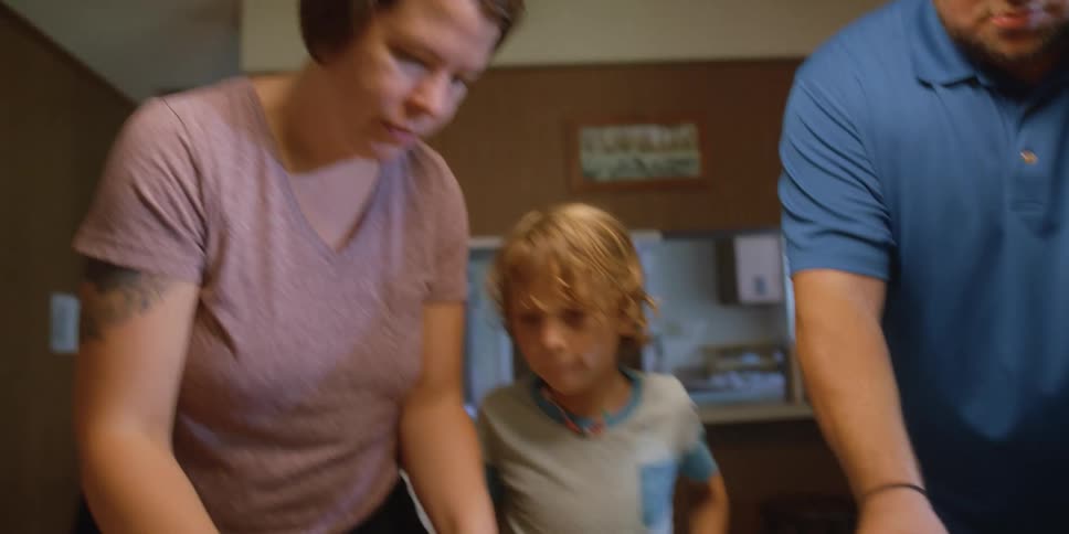 A family getting ready to eat food