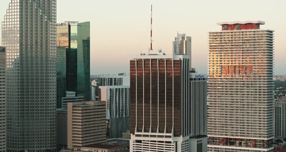 Skyscrapers in a metropolis during the day