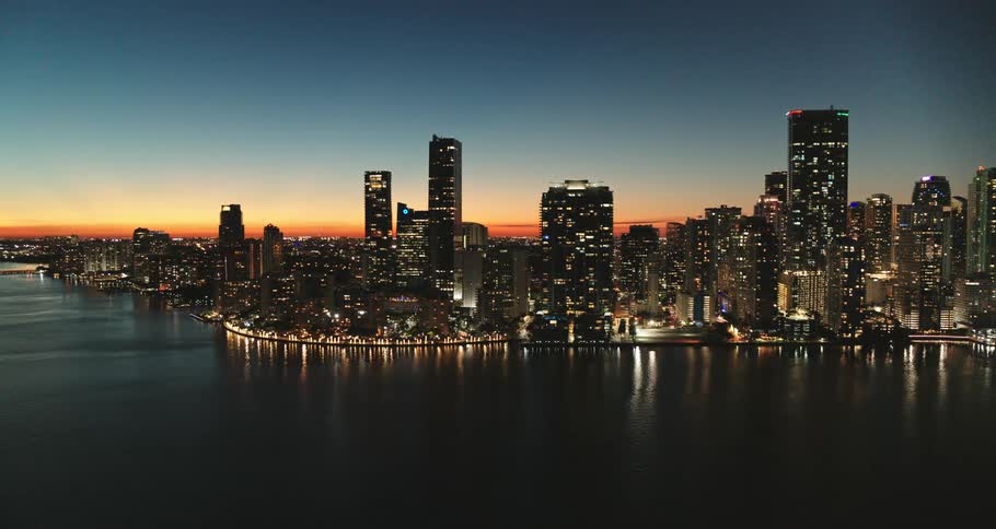 City scape at sunset
