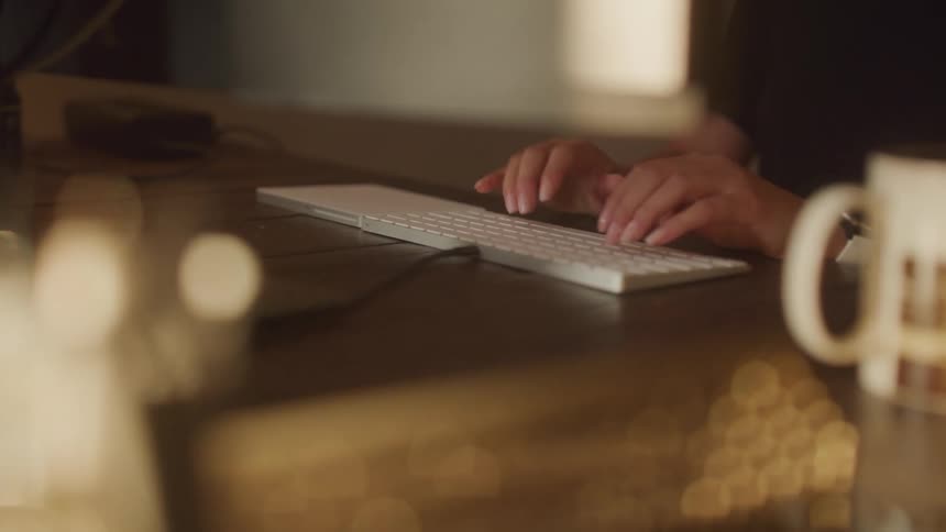 A person using a keyboard