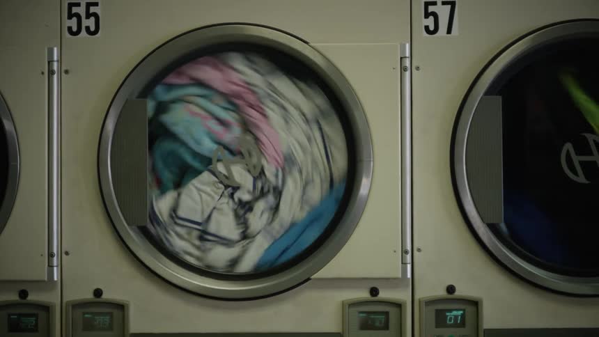 A laundromat dryer