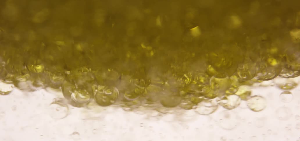 Yellow liquid bubbles