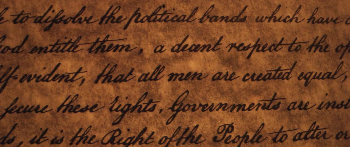 Words and written on a page in font