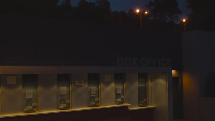 A view of lights on a building outdoors