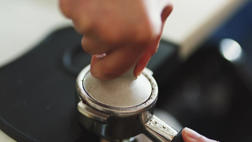 Coffee being pressed