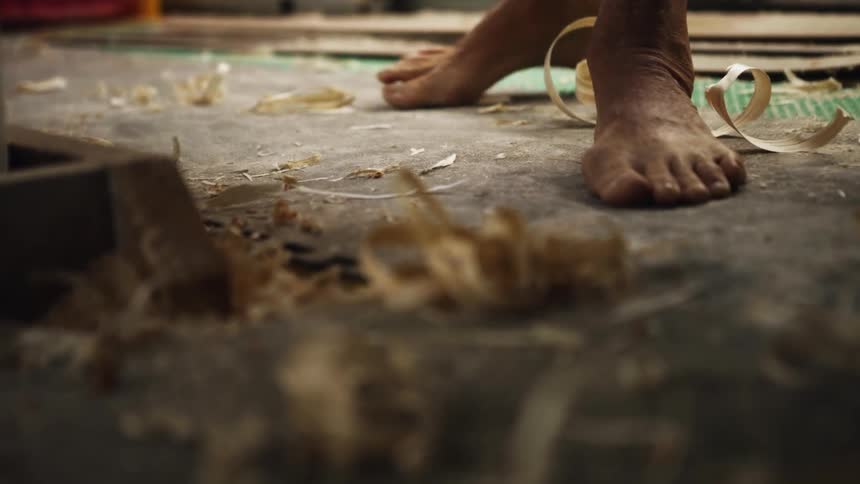 Person barefoot