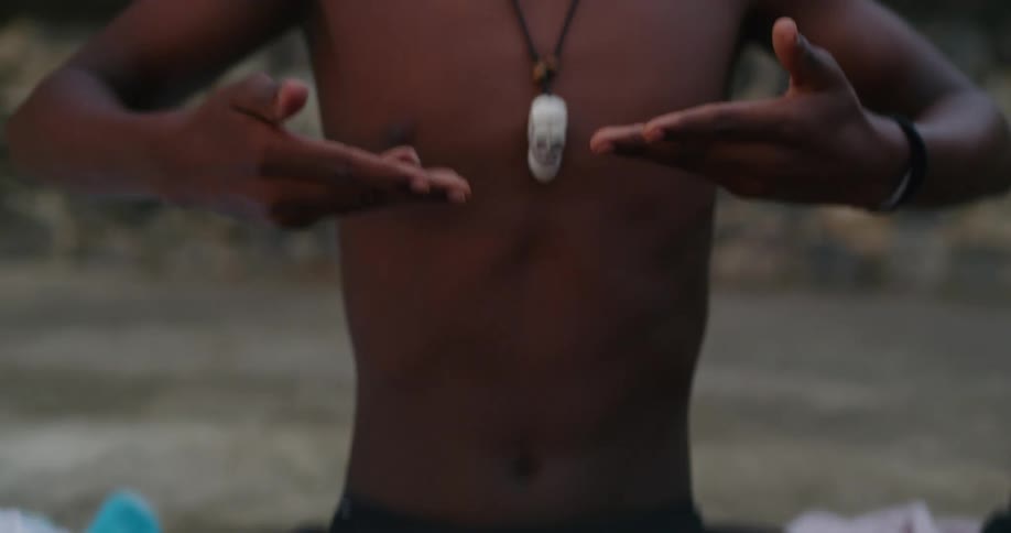 Black person breathing