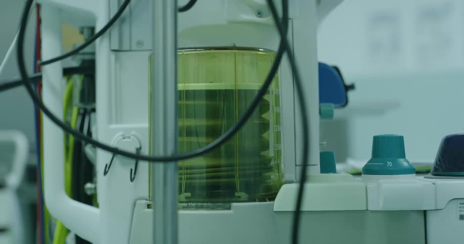 A ventilator in a hospital working